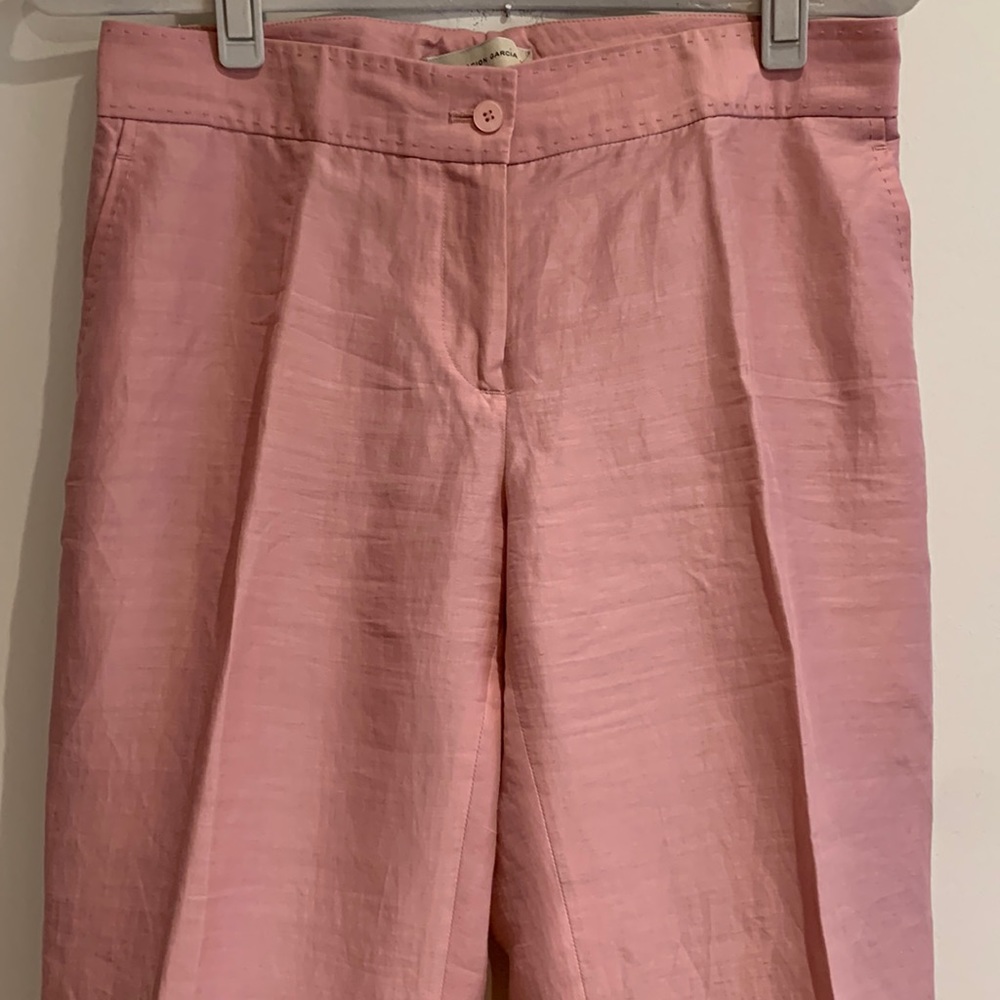 Purificación Garcia pink ramie/silk pants size 42